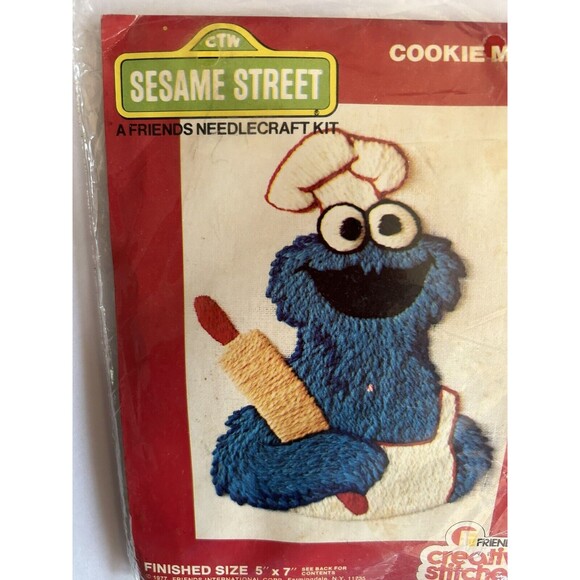 Sesame Street Cookie Monster 102 Creative Stitchery Crewel Embroidery Kit SEALED - Picture 3 of 7